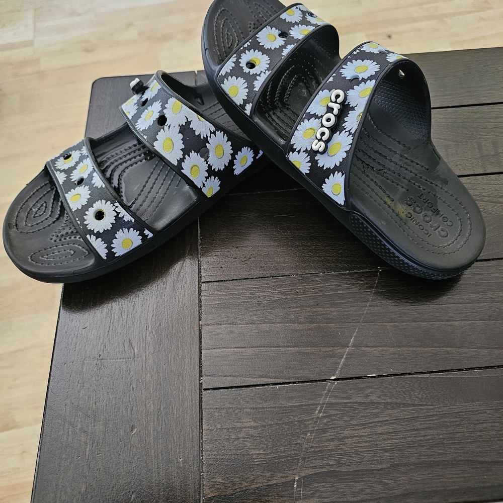 CROCS Black and White Sandals for Everyday Comfort